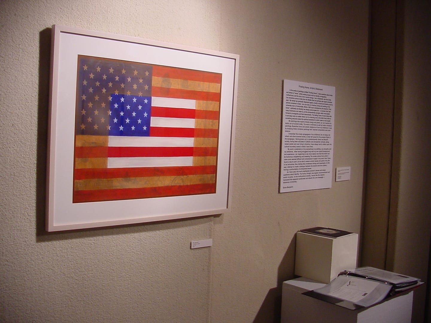 My America, 28” x 34 Flag painting, Mixed Media 2001