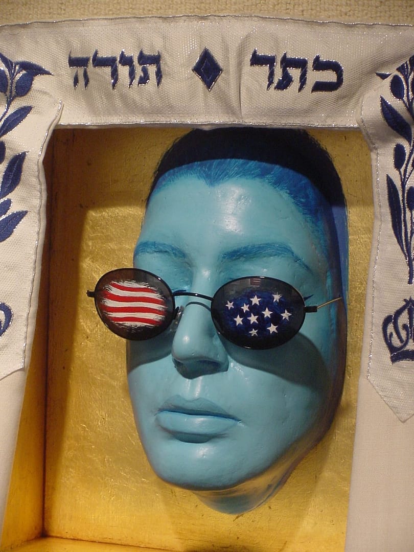 My America, Blue face, Mixed Media 2001