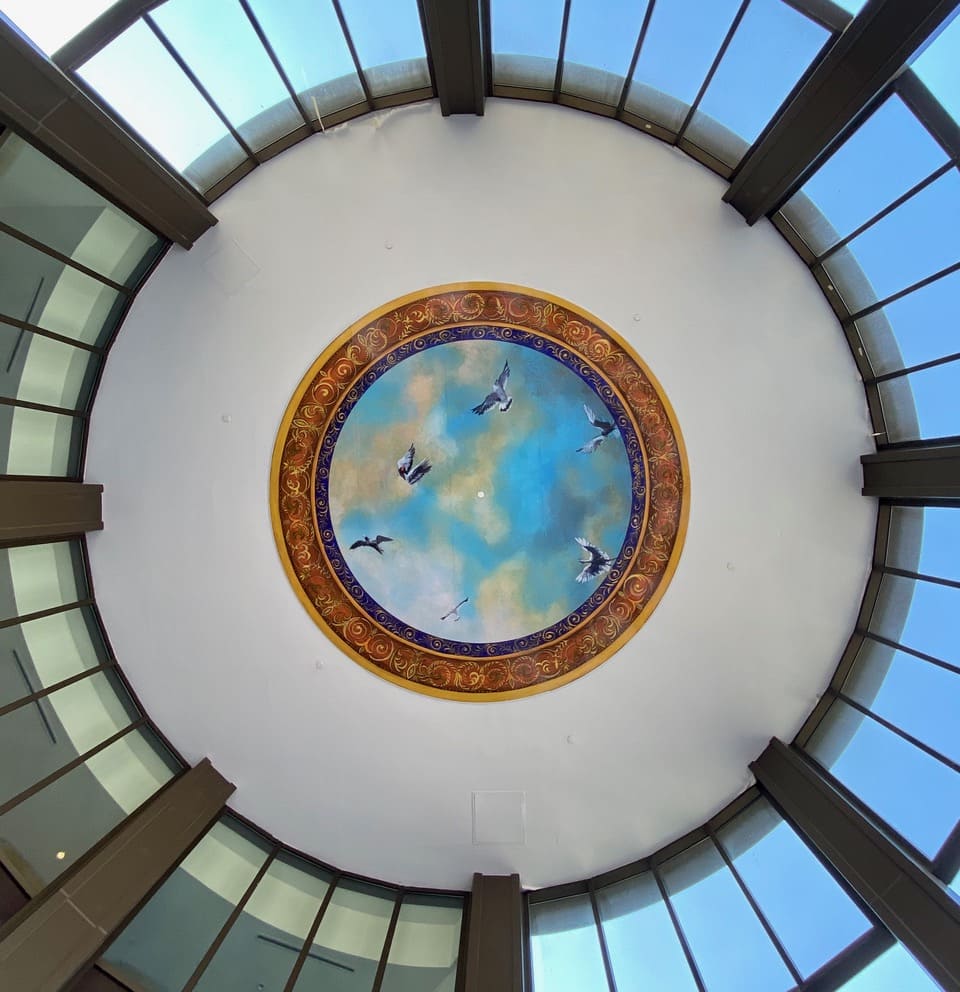 "Sky" Rotunda mural Artists in collaboration: Yvonne Verwer and Siona Benjamin 